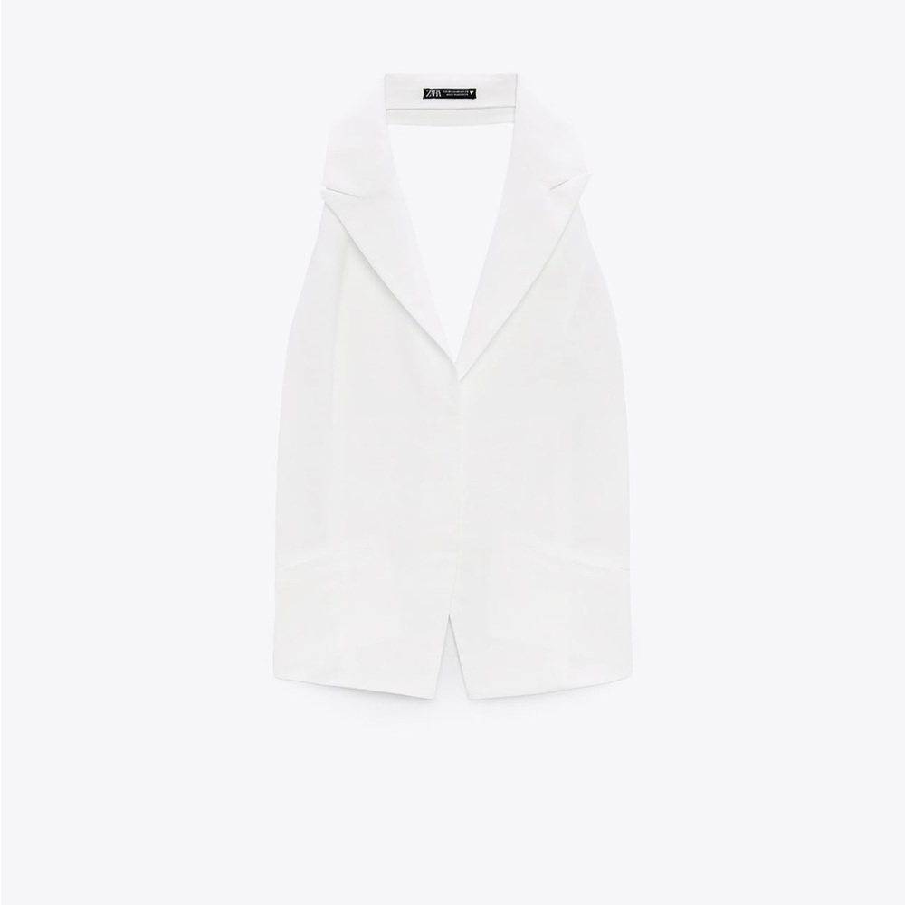 Zara Linen Blend Halter Top